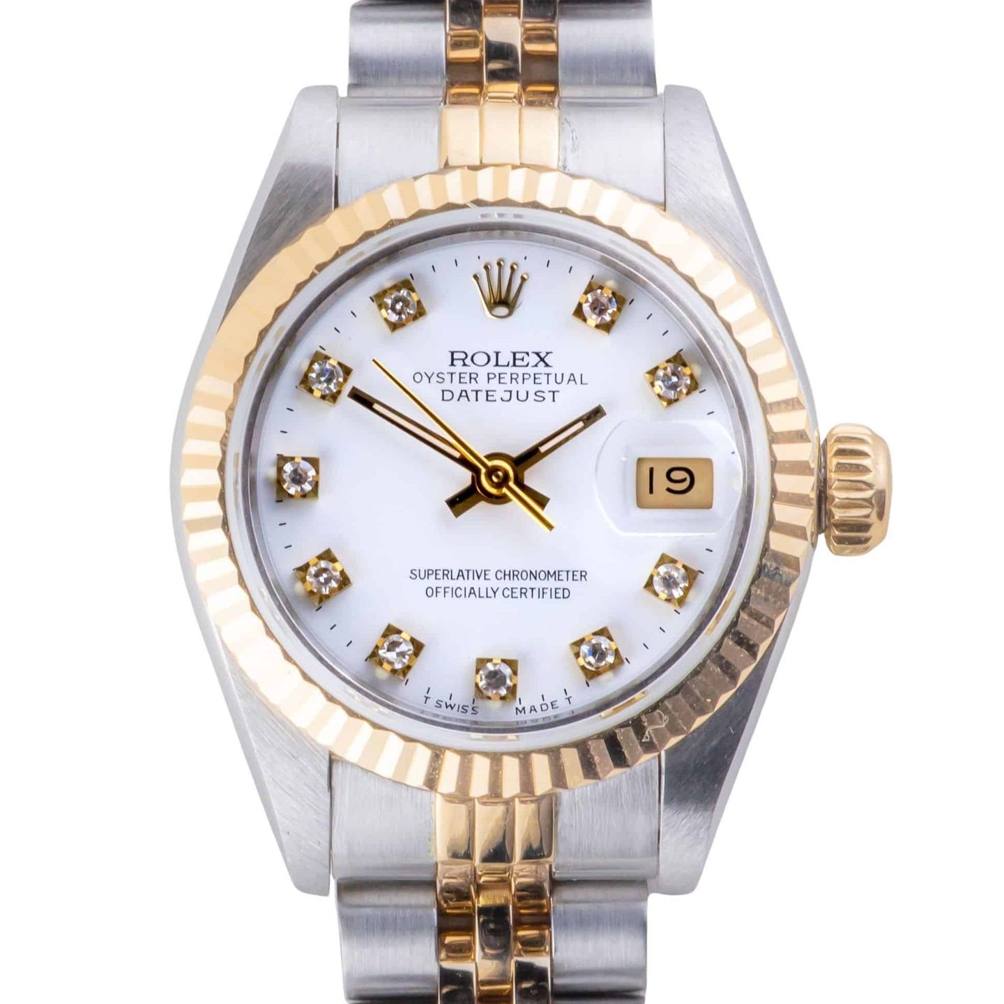 Rolex Lady-Datejust 69173 (1990) - White dial 26 mm Gold/Steel case (3/8)