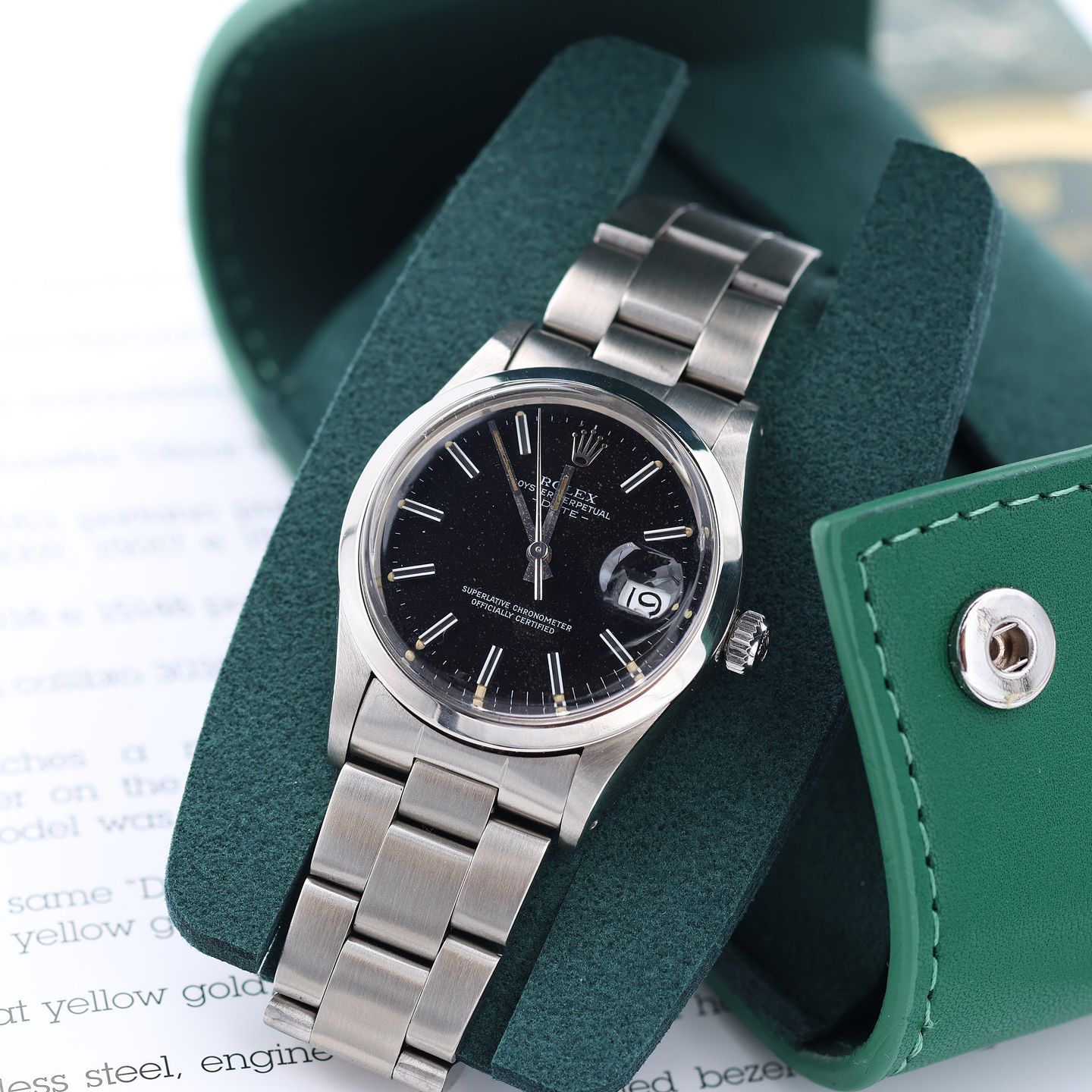 Rolex Oyster Perpetual Date 15000 (Unknown (random serial)) - Black dial 34 mm Steel case (4/8)
