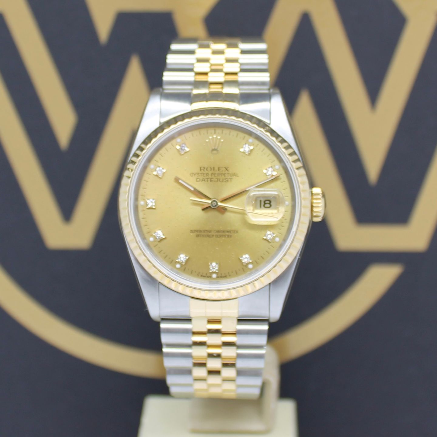 Rolex Datejust 36 16233 (1994) - Gold dial 36 mm Gold/Steel case (1/7)