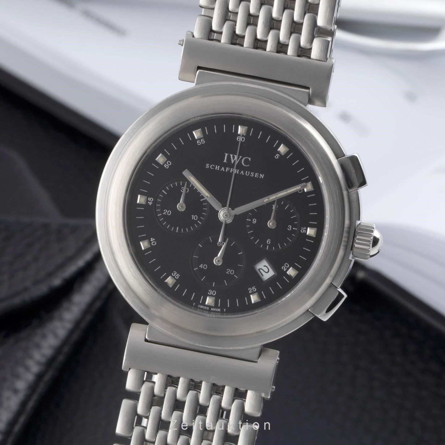 IWC Da Vinci Chronograph IW372805 (2000) - Zwart wijzerplaat 37mm Staal (1/8)