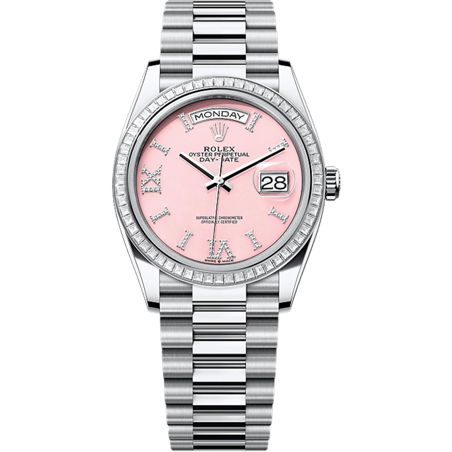 Rolex Day-Date 36 128396TBR (2025) - Roze wijzerplaat 36mm Platina (1/1)