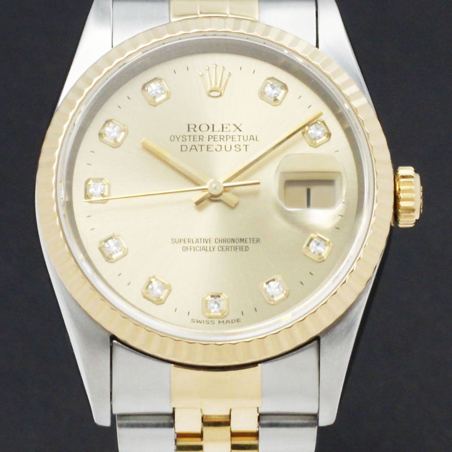 Rolex Datejust 36 16233 (1999) - Goud wijzerplaat 36mm Goud/Staal (1/7)