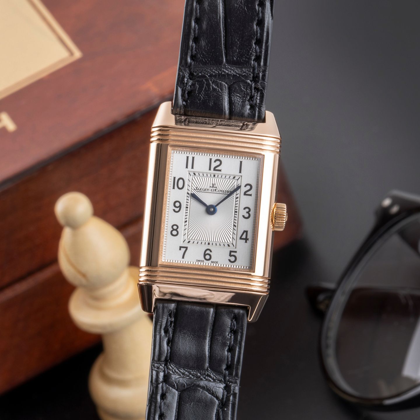 Jaeger-LeCoultre Reverso Classic Small Duetto Q2662430 (Unknown (random serial)) - Silver dial 21 mm Rose Gold case (3/8)