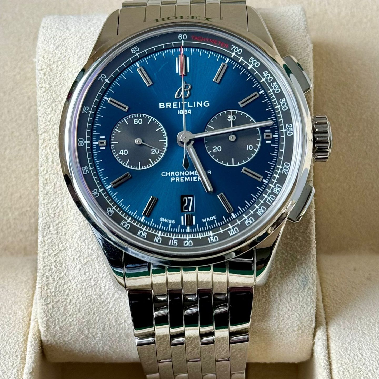 Breitling Premier AB0118A61C1A1 (2024) - Blauw wijzerplaat 42mm Staal (2/7)