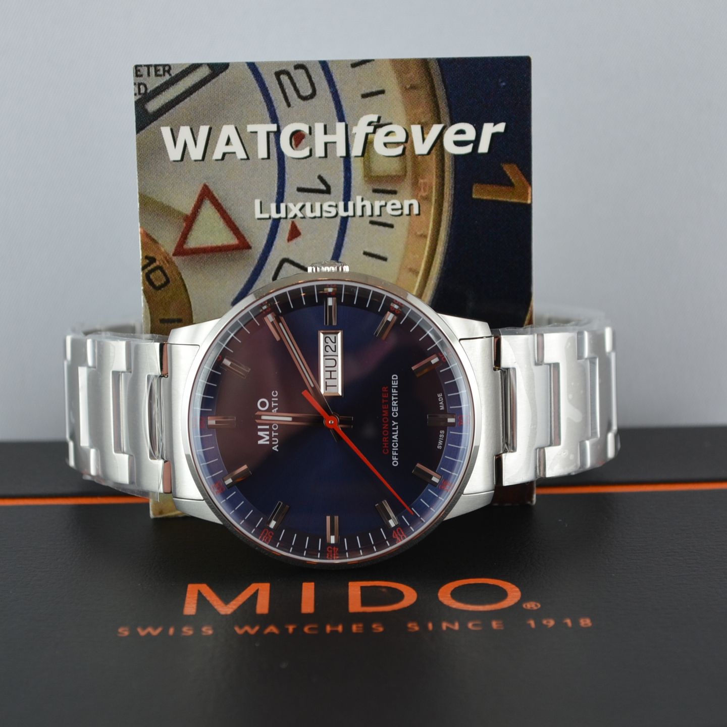 Mido Commander M021.431.11.041.00 (Onbekend (willekeurig serienummer)) - Blauw wijzerplaat 40mm Staal (4/4)