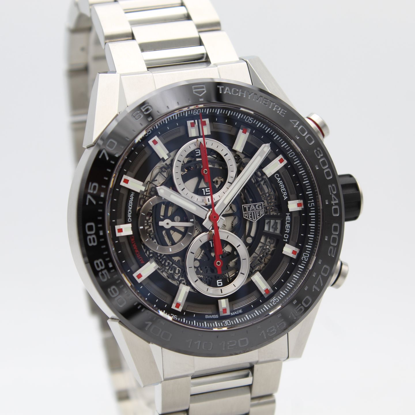 TAG Heuer Carrera Calibre HEUER 01 CAR2A1W.BA0703 (2018) - Transparent dial 43 mm Steel case (2/8)