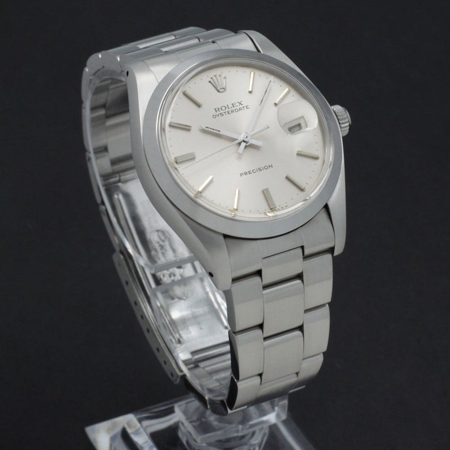 Rolex Oyster Precision 6694 (1985) - Zilver wijzerplaat 34mm Staal (4/7)