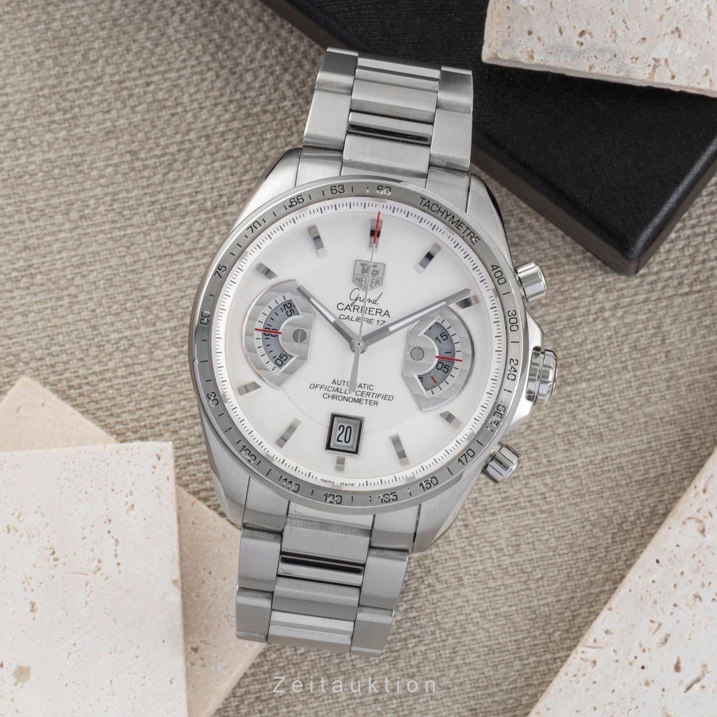 TAG Heuer Grand Carrera CAV511B (Unknown (random serial)) - Silver dial 43 mm Steel case (3/8)