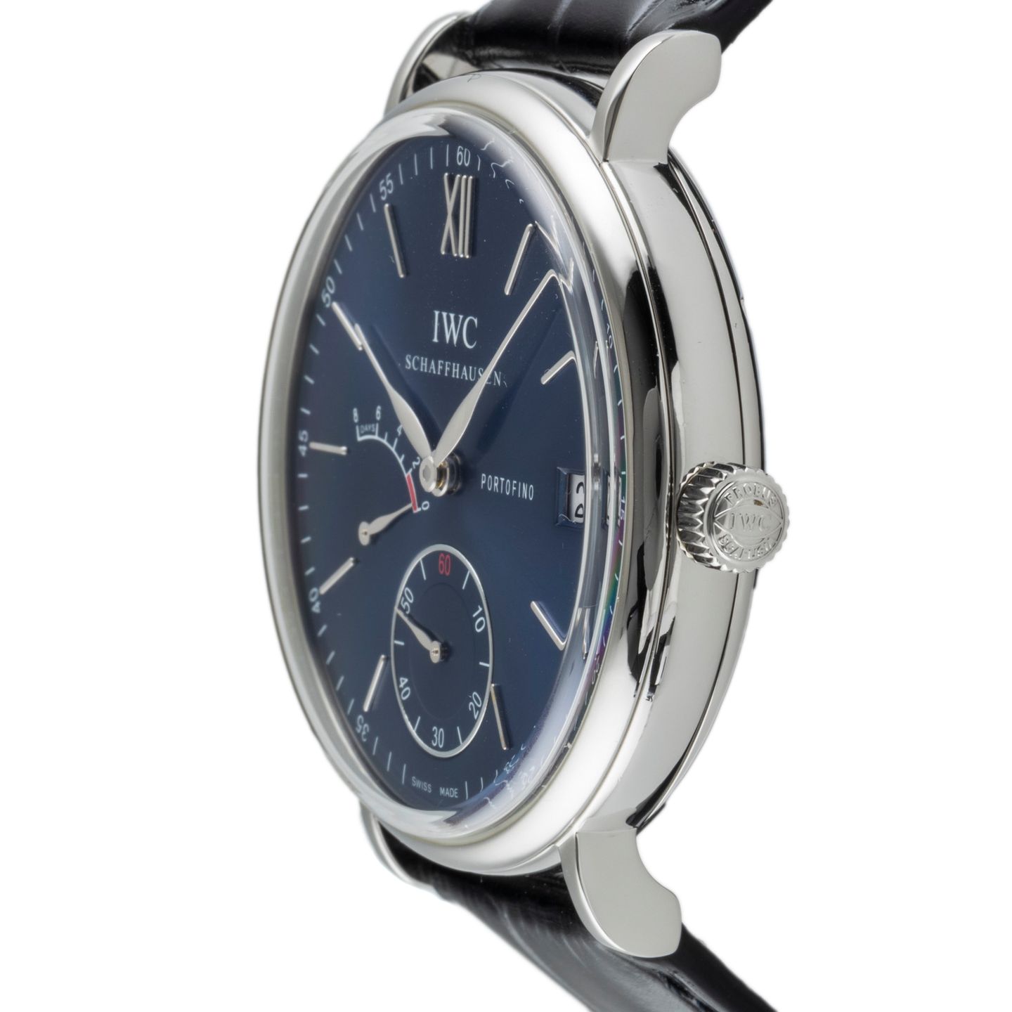 IWC Portofino Hand-Wound IW510106 (Unknown (random serial)) - Blue dial 45 mm Steel case (6/8)