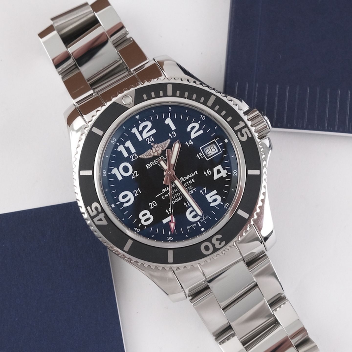 Breitling Superocean II 42 A17365D1/C915-148S (2019) - Blauw wijzerplaat 42mm Staal (3/8)