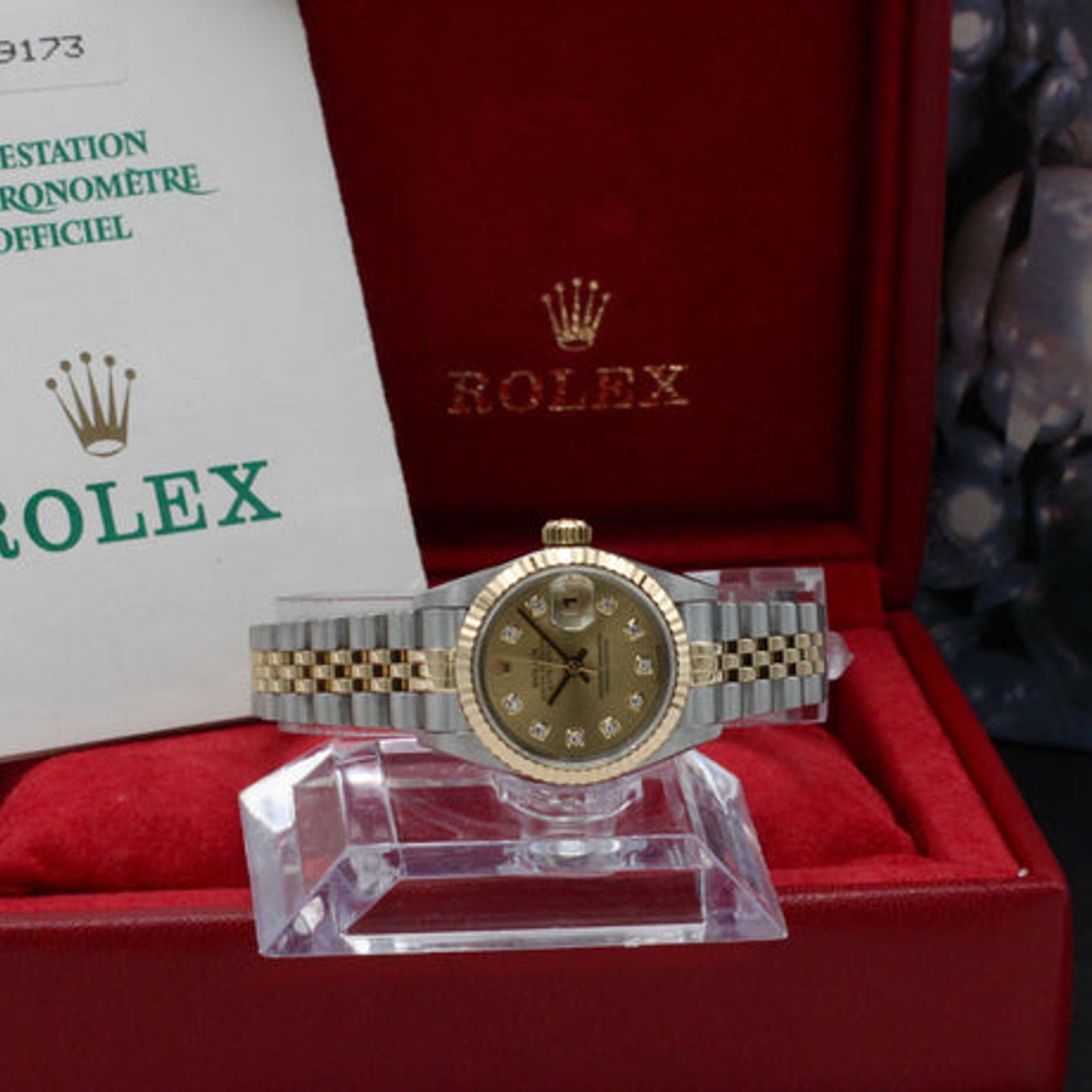 Rolex Lady-Datejust 69173 (1996) - Gold dial 26 mm Gold/Steel case (3/7)