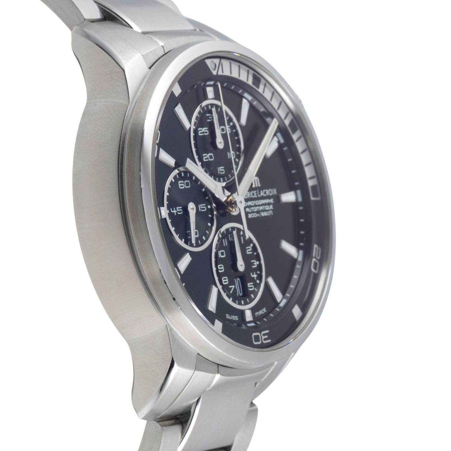 Maurice Lacroix Pontos S PT6008-SS002-330-1 (Onbekend (willekeurig serienummer)) - Zwart wijzerplaat 43mm Staal (7/8)