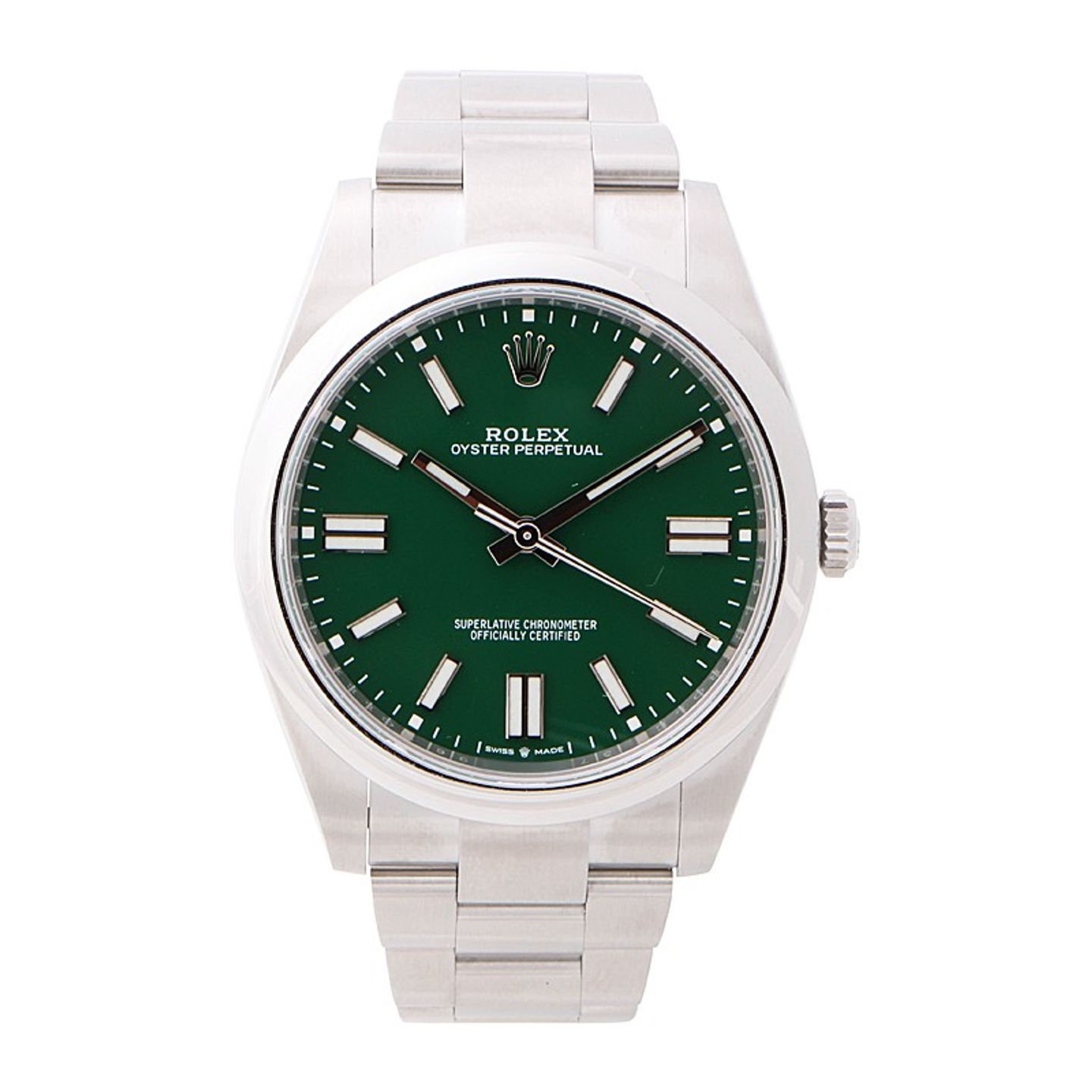 Rolex Oyster Perpetual 41 124300 (2023) - Green dial 41 mm Steel case (1/4)