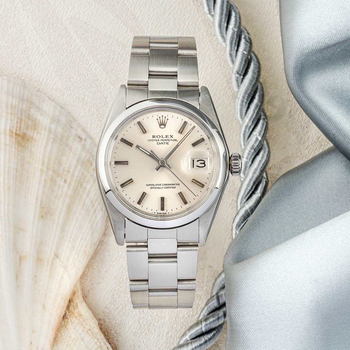 Rolex Oyster Perpetual Date 1500 (1974) - 34mm Staal (1/8)