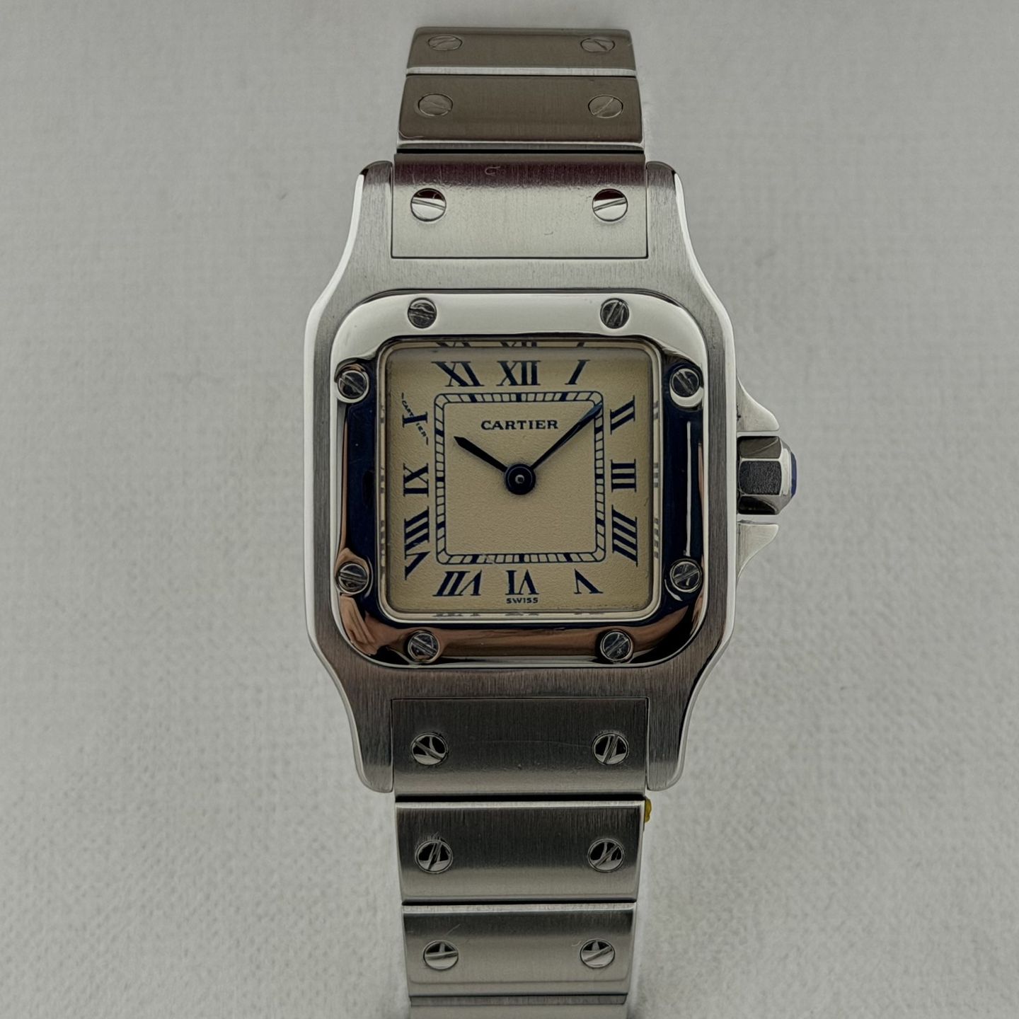 Cartier Santos Galbée W20017D6 (1993) - Silver dial 24 mm Steel case (1/8)