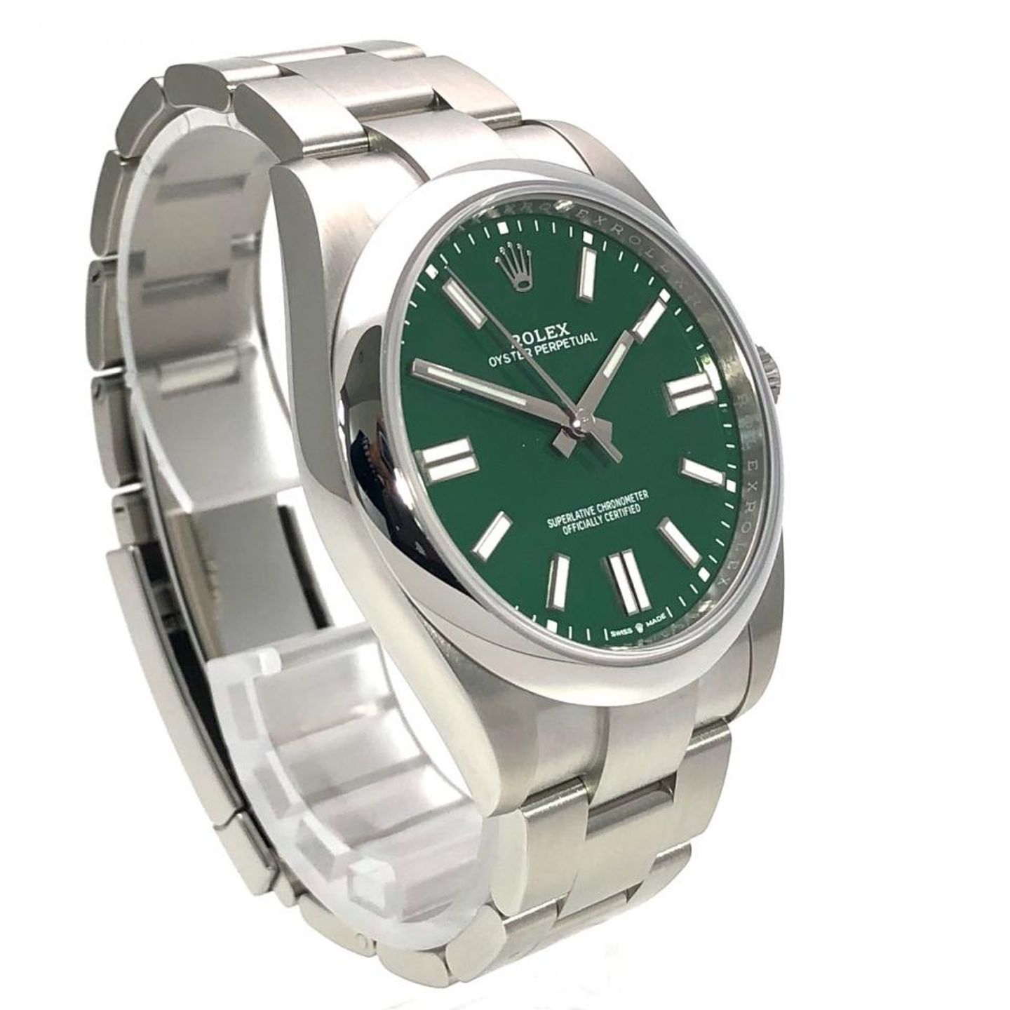 Rolex Oyster Perpetual 41 124300 (2022) - Green dial 41 mm Steel case (4/8)
