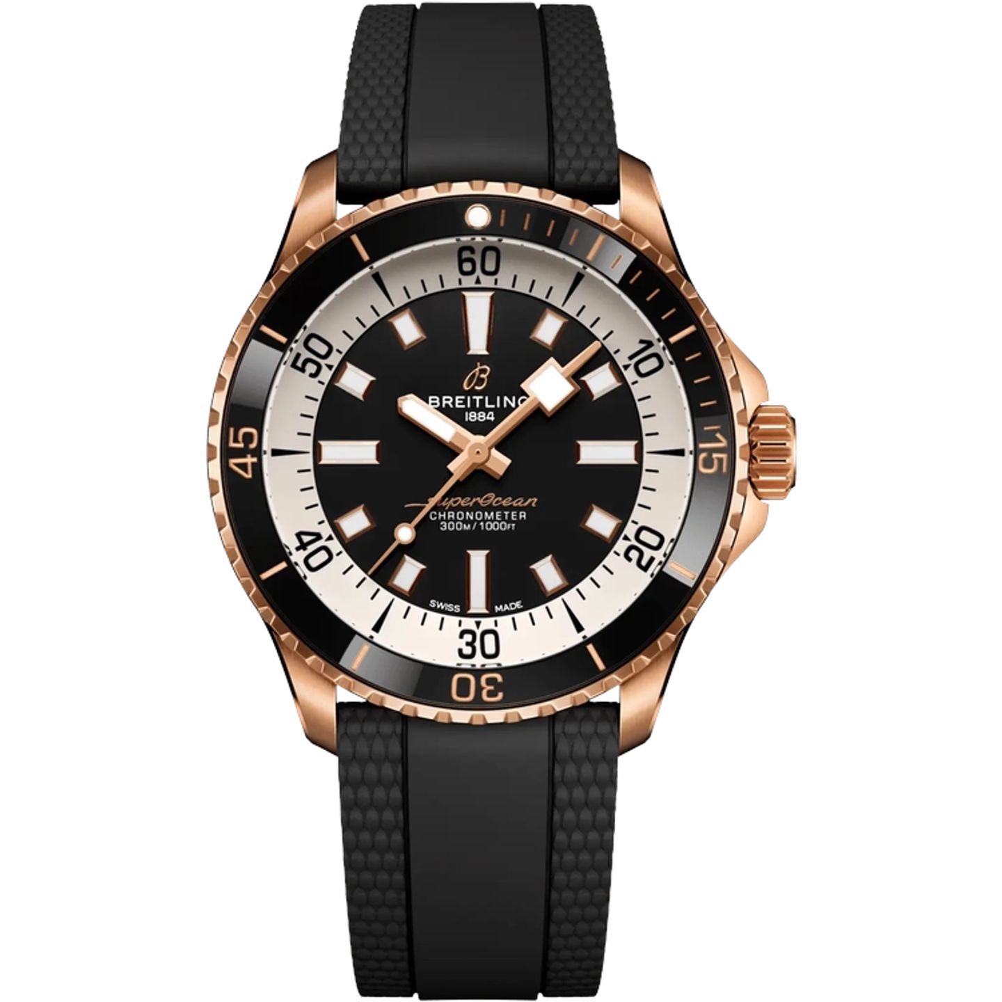 Breitling Superocean R17375211B1S1 (2026) - Black dial 42 mm Red Gold case (1/1)
