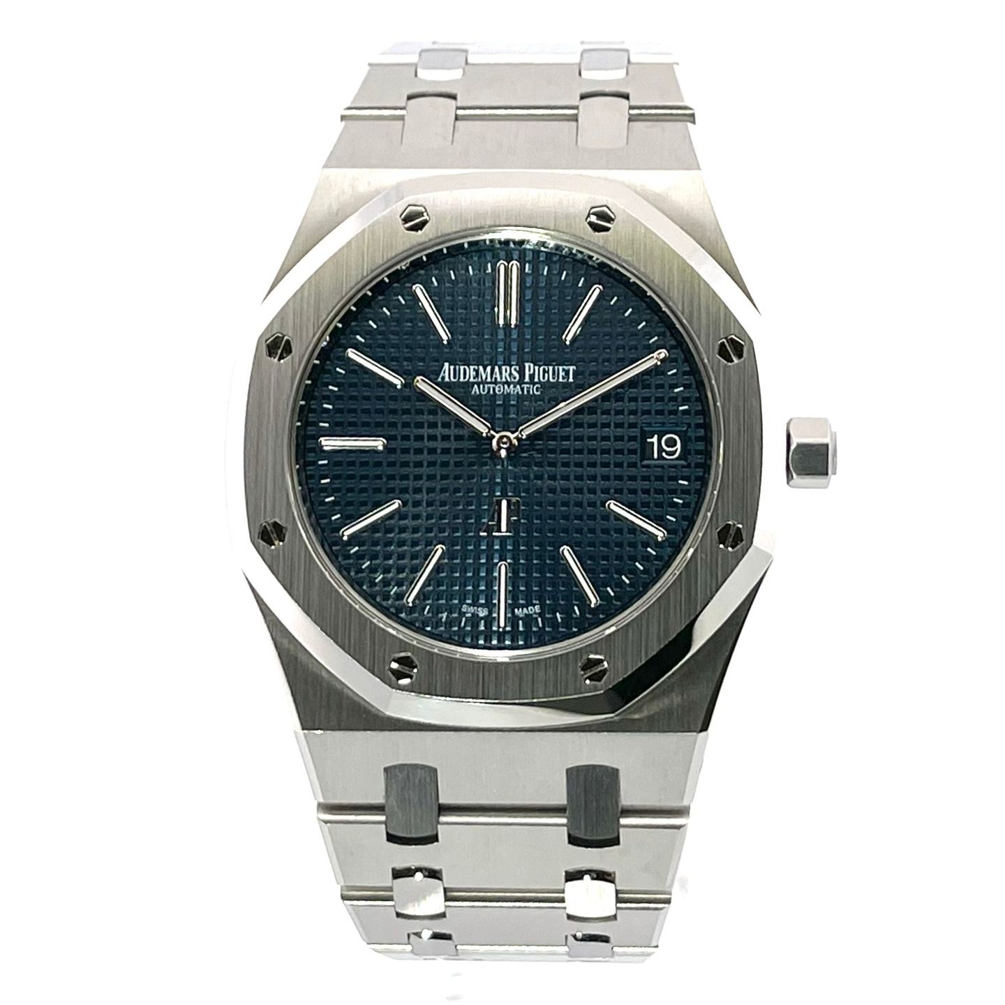 Audemars Piguet Royal Oak Jumbo 15202ST.OO.1240ST.01.A (2021) - Blauw wijzerplaat 39mm Staal (1/7)