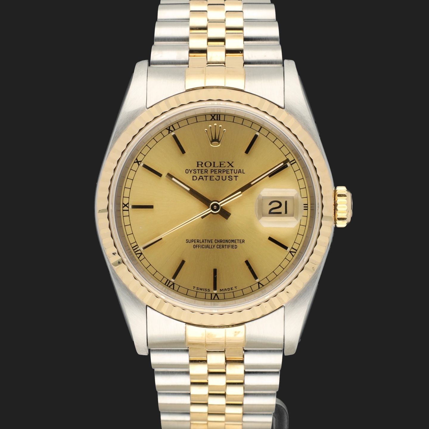 Rolex Datejust 36 16233 (1993) - Champagne dial 36 mm Gold/Steel case (2/8)