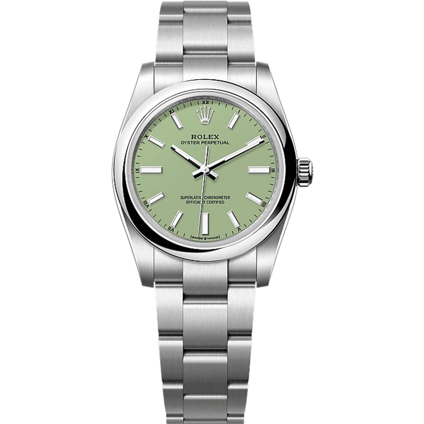 Rolex Oyster Perpetual 34 124200 (2025) - Groen wijzerplaat 34mm Staal (1/1)