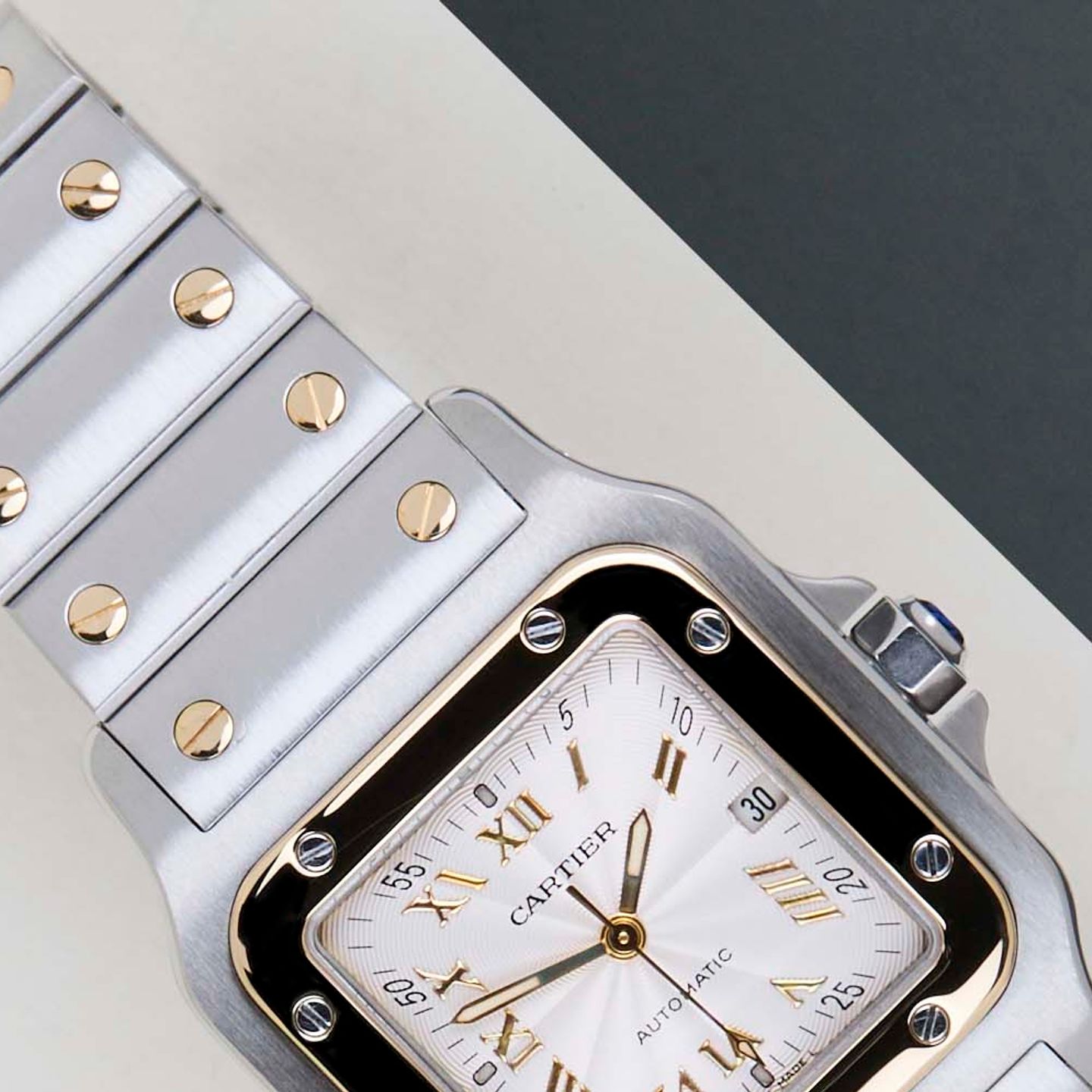 Cartier Santos Galbée 2319 (2001) - Zilver wijzerplaat 29mm Staal (3/8)