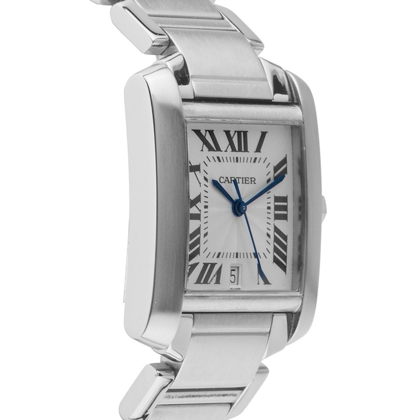 Cartier Tank Française 2302 (2000) - Silver dial 28 mm Steel case (5/8)