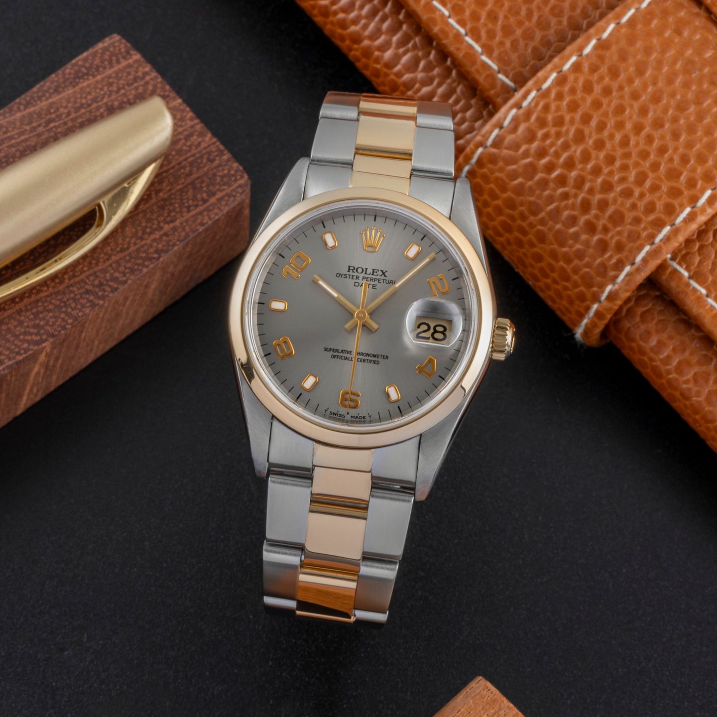 Rolex Oyster Perpetual Date 15203 (Unknown (random serial)) - 34 mm Gold/Steel case (1/8)