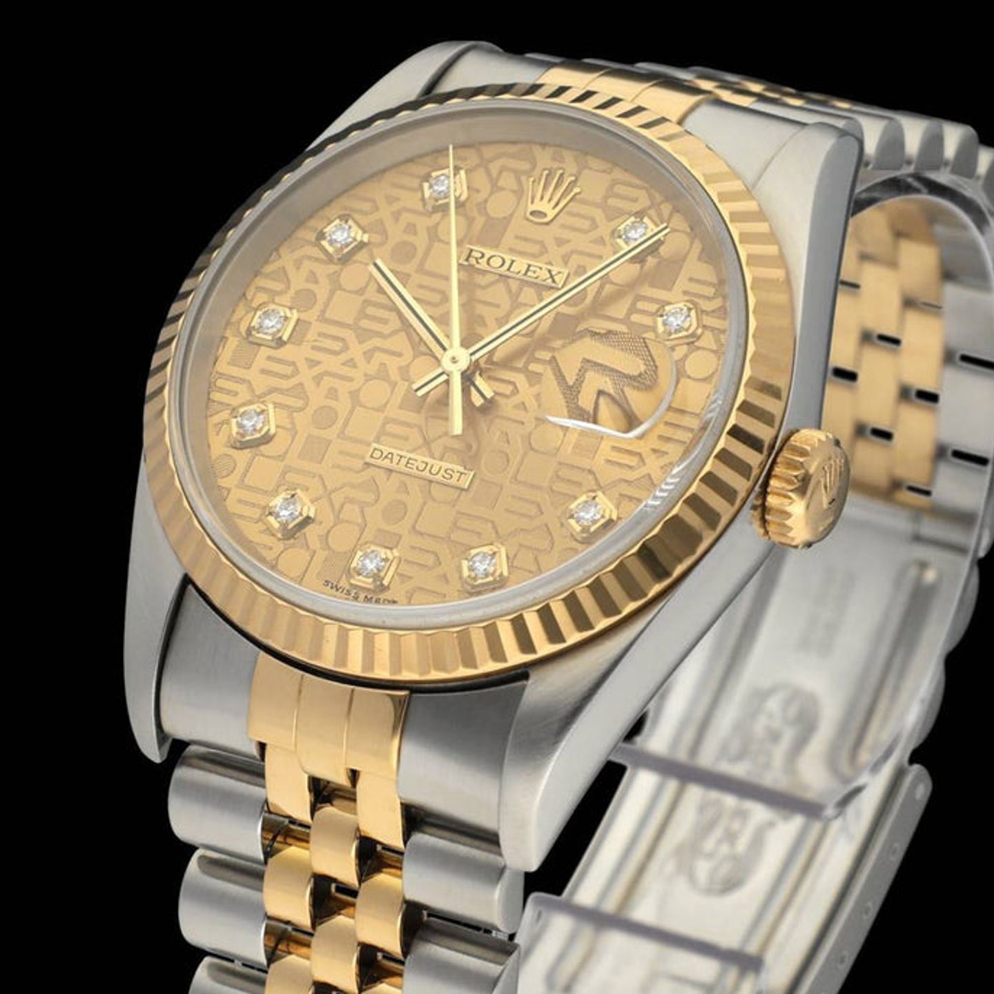 Rolex Datejust 36 16233 (2003) - Gold dial 36 mm Gold/Steel case (7/7)