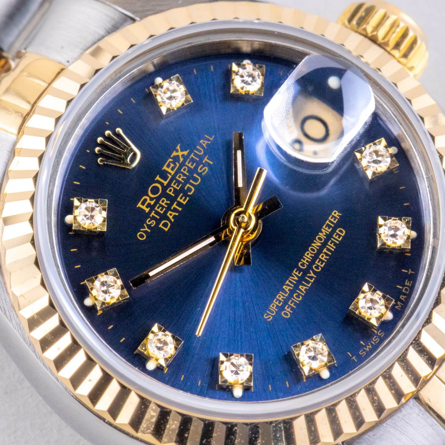 Rolex Lady-Datejust 69173 (1993) - Blue dial 26 mm Gold/Steel case (2/8)