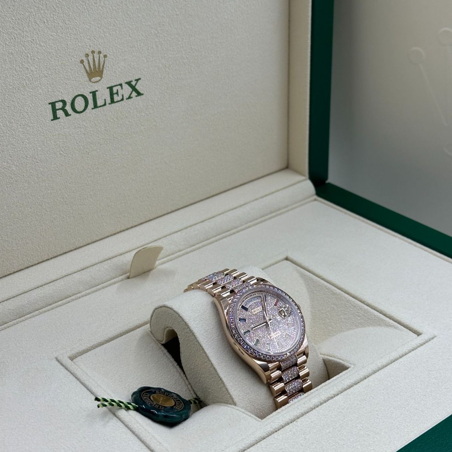 Rolex Day-Date 36 128345RBR (2024) - Diamant wijzerplaat 36mm Roségoud (3/8)