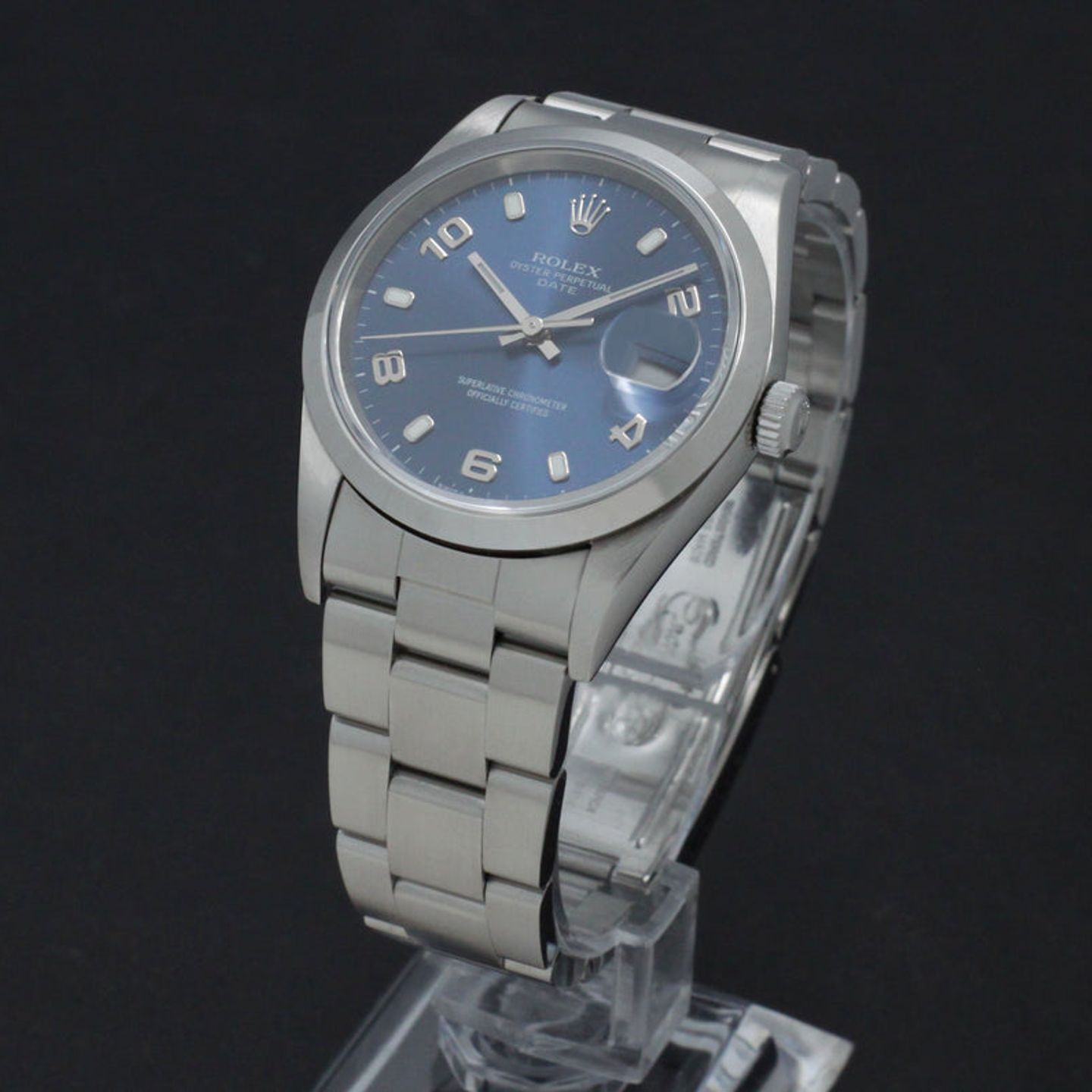 Rolex Oyster Perpetual Date 15200 (2002) - Blauw wijzerplaat 34mm Staal (4/7)