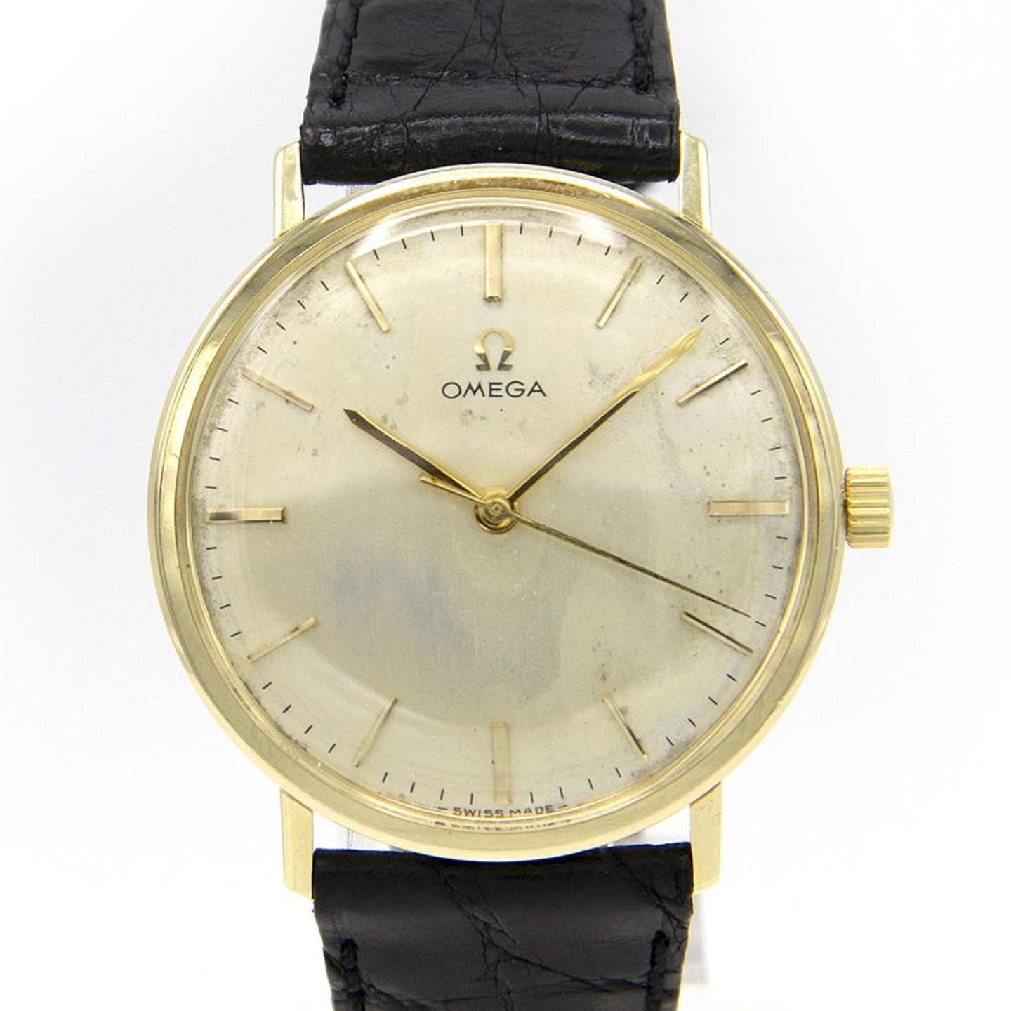 Omega Genève 131026 (Unknown (random serial)) - Grey dial 34 mm Yellow Gold case (2/6)