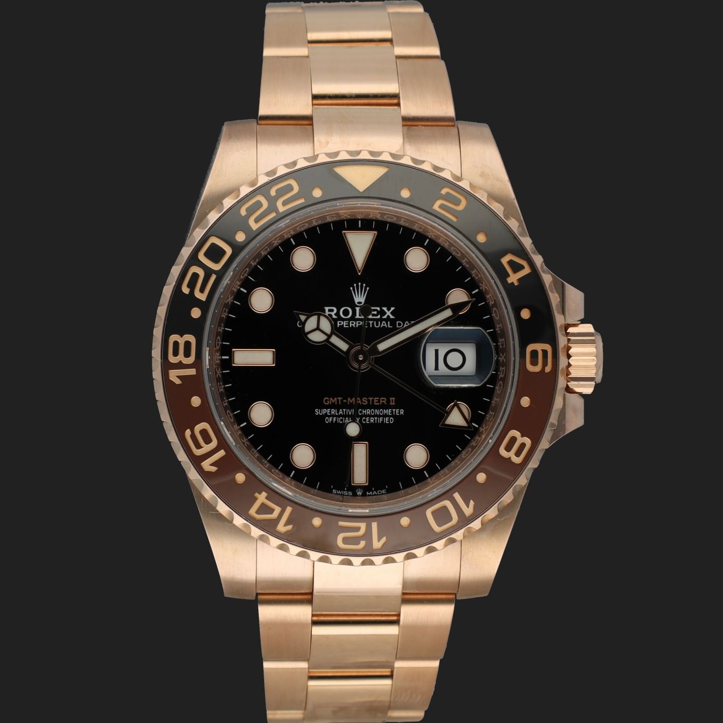 Rolex GMT-Master II 126715CHNR (2021) - Black dial 40 mm Rose Gold case (3/8)