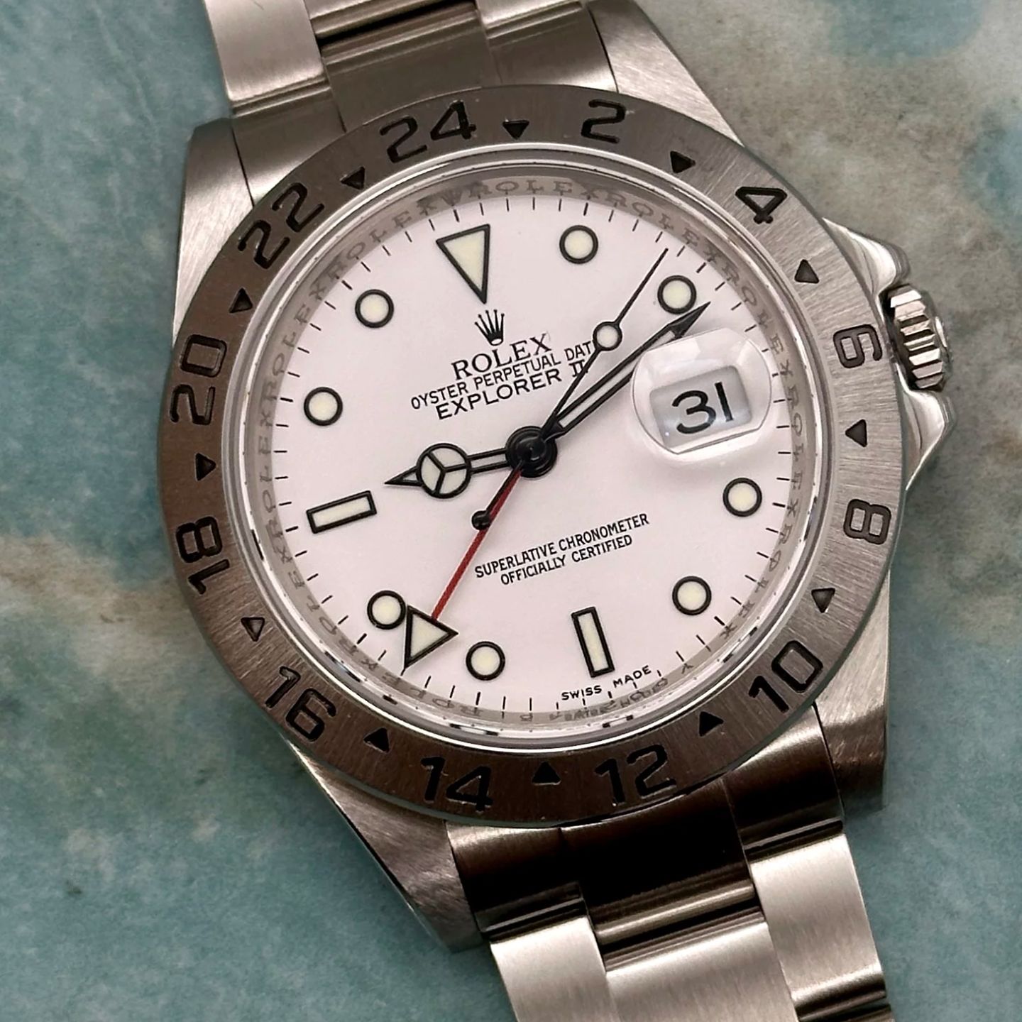 Rolex Explorer II 16570 (2009) - Wit wijzerplaat 40mm Staal (8/8)