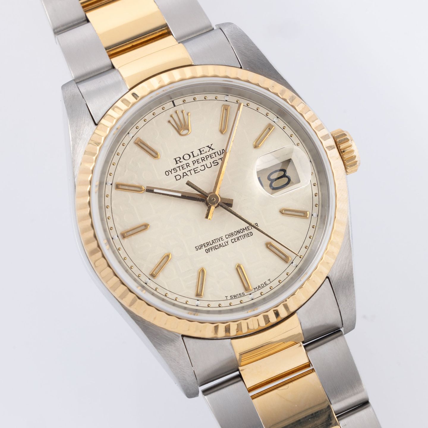 Rolex Datejust 36 16233 (1988) - Yellow dial 36 mm Yellow Gold case (1/7)