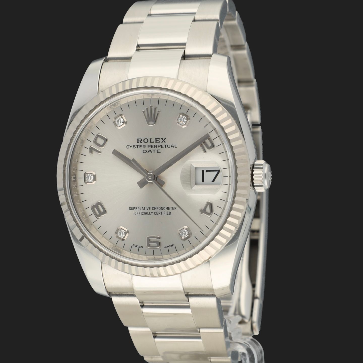 Rolex Oyster Perpetual Date 115234 (2018) - 34mm Staal (1/8)