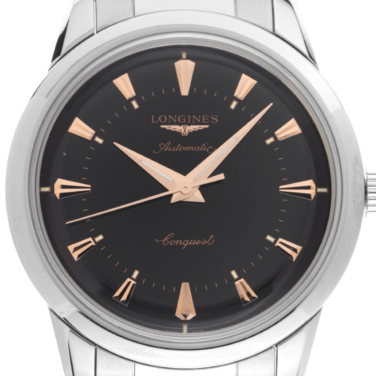 Longines Conquest Heritage L1.649.4.52.6 (2025) - Zwart wijzerplaat 38mm Staal (1/7)