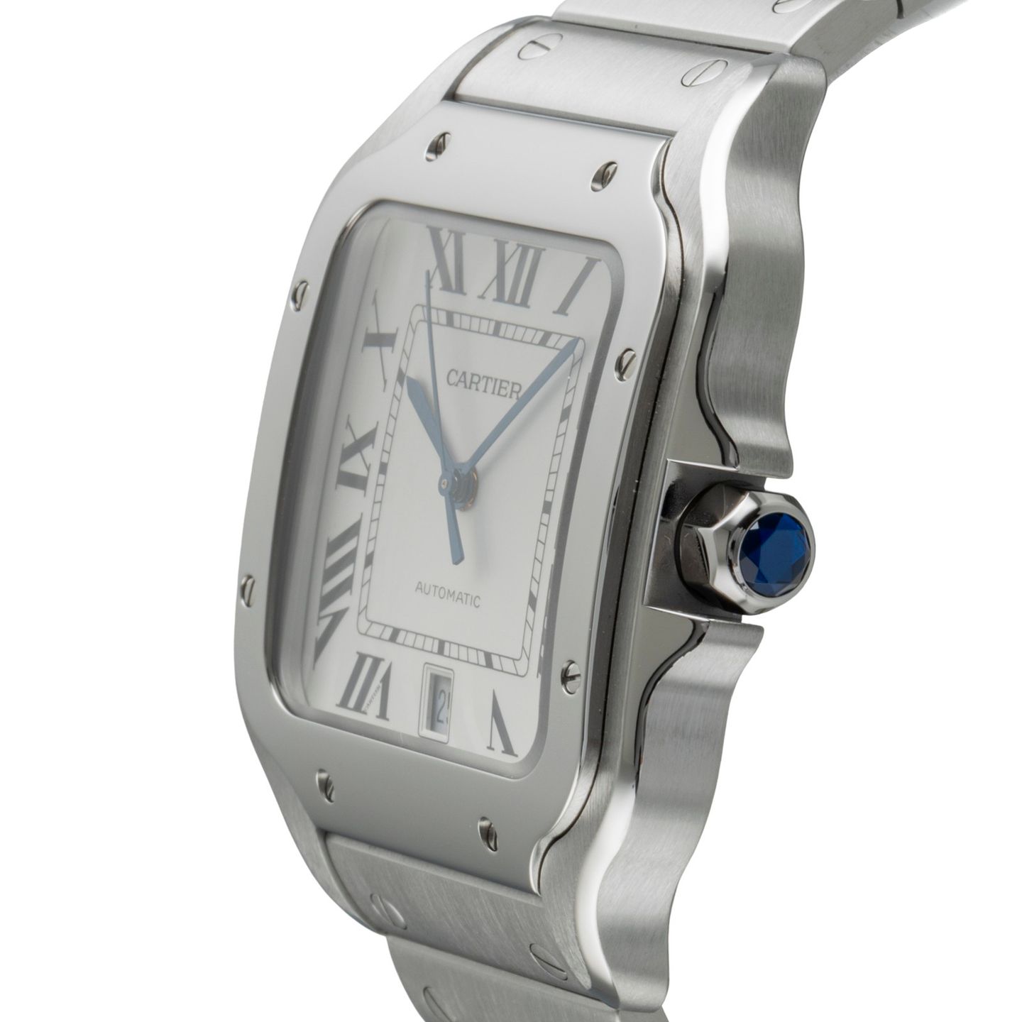 Cartier Santos WSSA0009 (Unknown (random serial)) - White dial 40 mm Steel case (6/8)