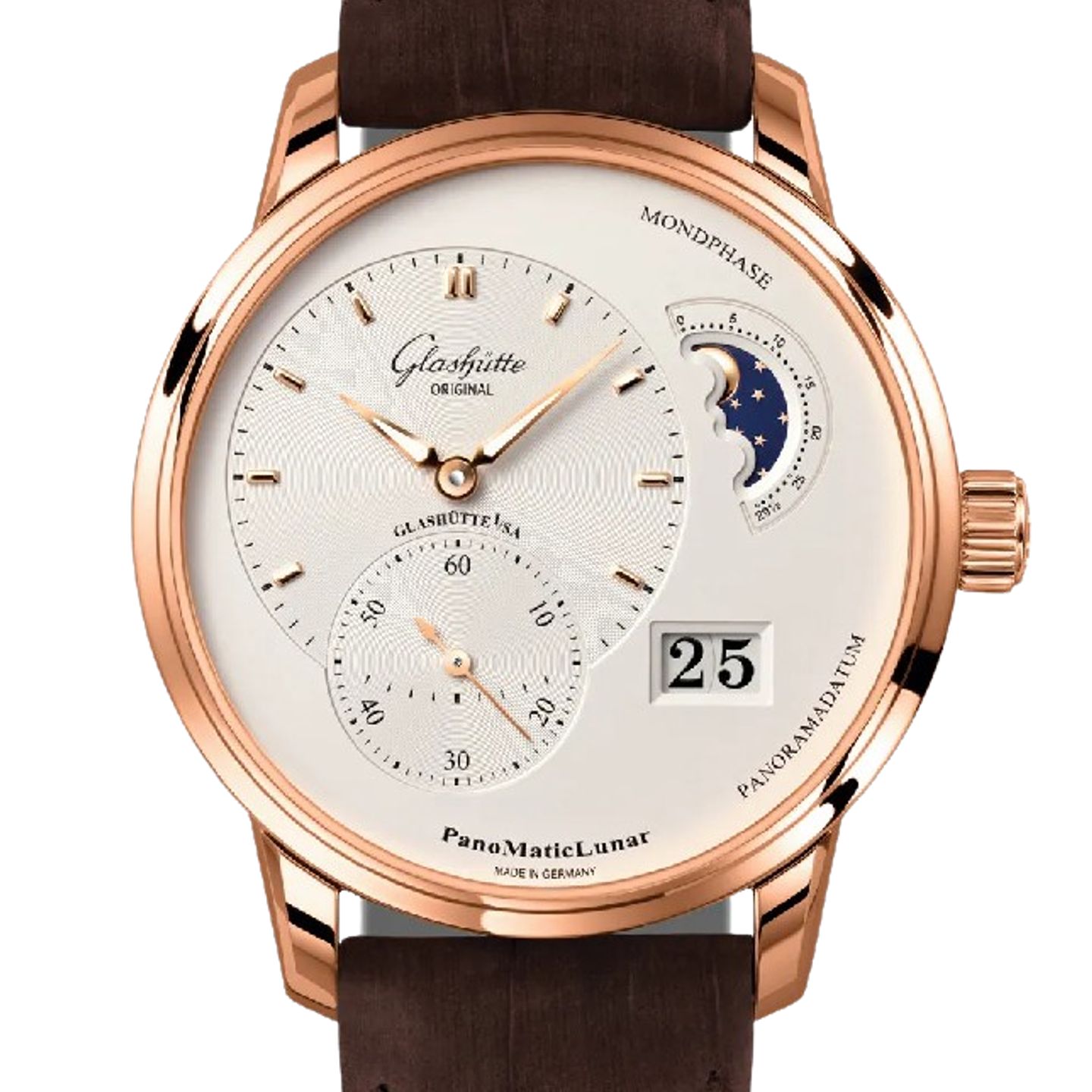 Glashütte Original PanoMaticLunar 1-90-02-45-35-62 (2024) - Silver dial 40 mm Red Gold case (1/1)