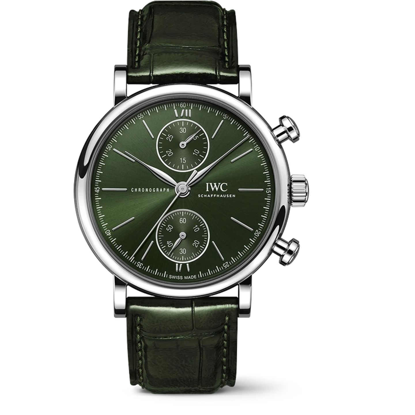 IWC Portofino Chronograph IW391405 (2025) - Groen wijzerplaat 39mm Staal (1/1)