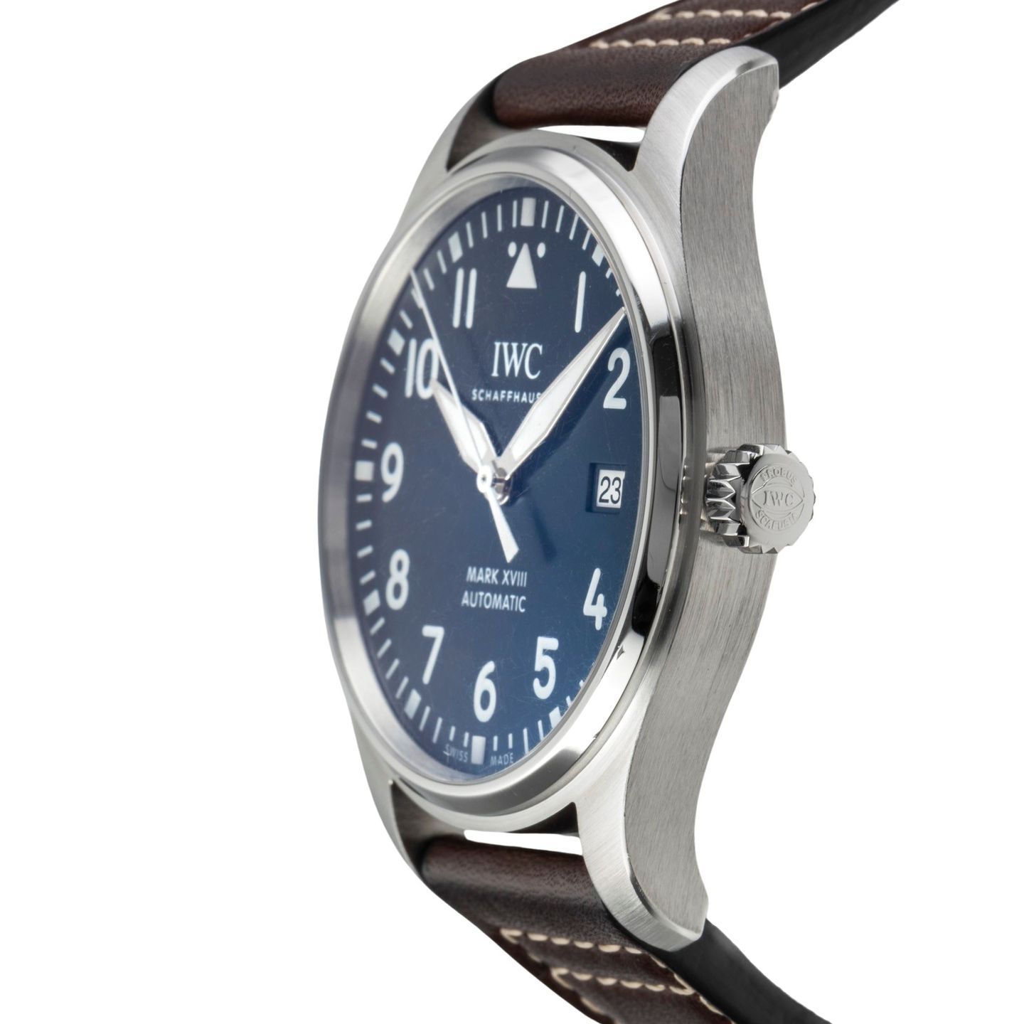 IWC Pilot Mark IW4421 (Onbekend (willekeurig serienummer)) - Zwart wijzerplaat 28mm Staal (6/8)