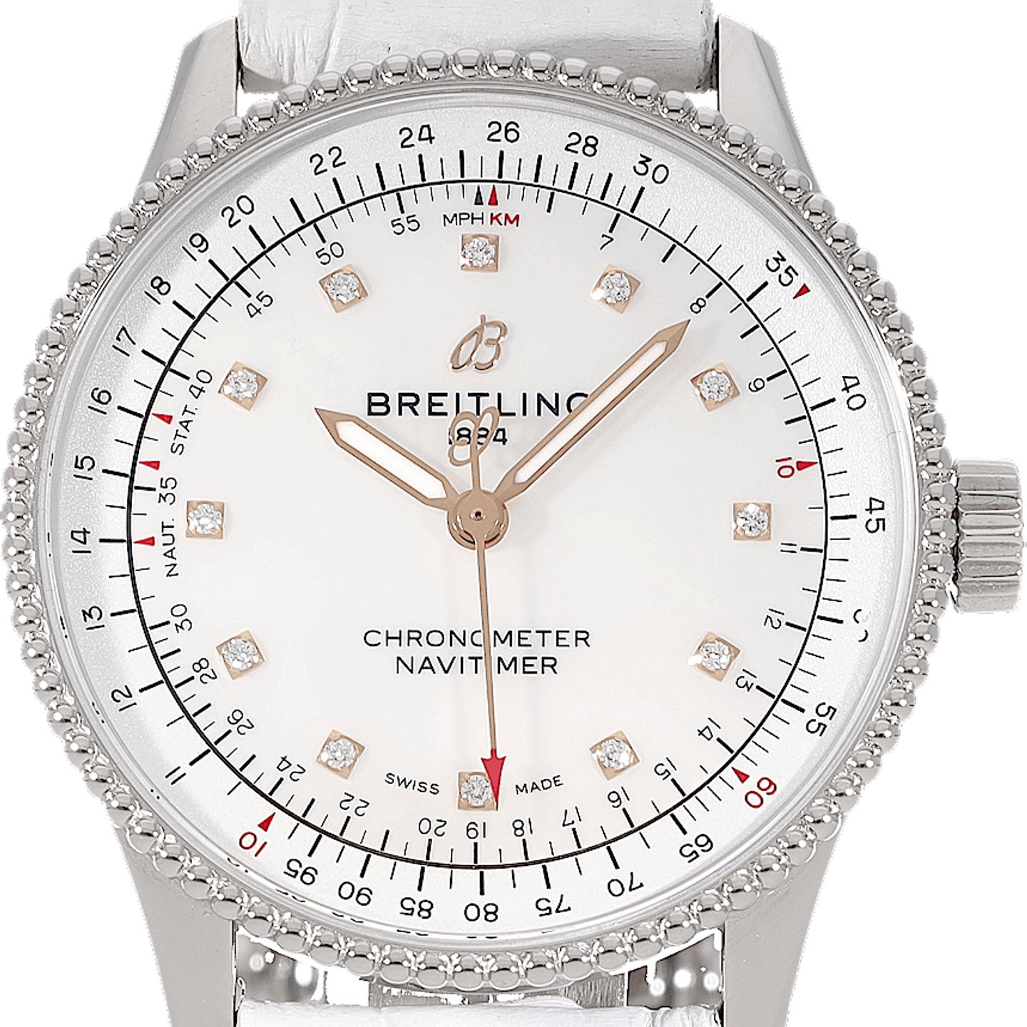 Breitling Navitimer A17395211A1P1 (Unknown (random serial)) - White dial 35 mm Steel case (1/5)
