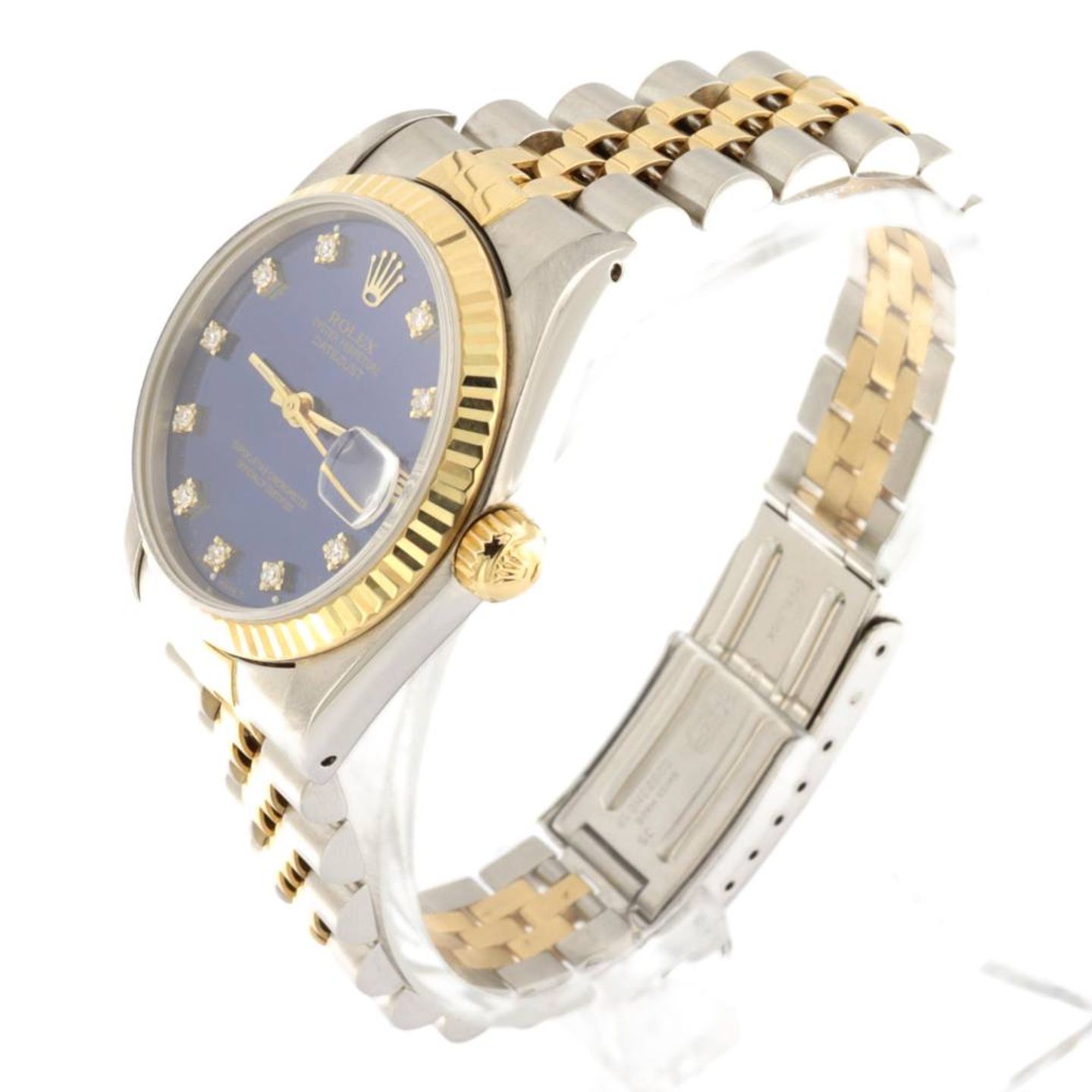 Rolex Datejust 31 68273 (1990) - Blue dial 31 mm Gold/Steel case (3/6)