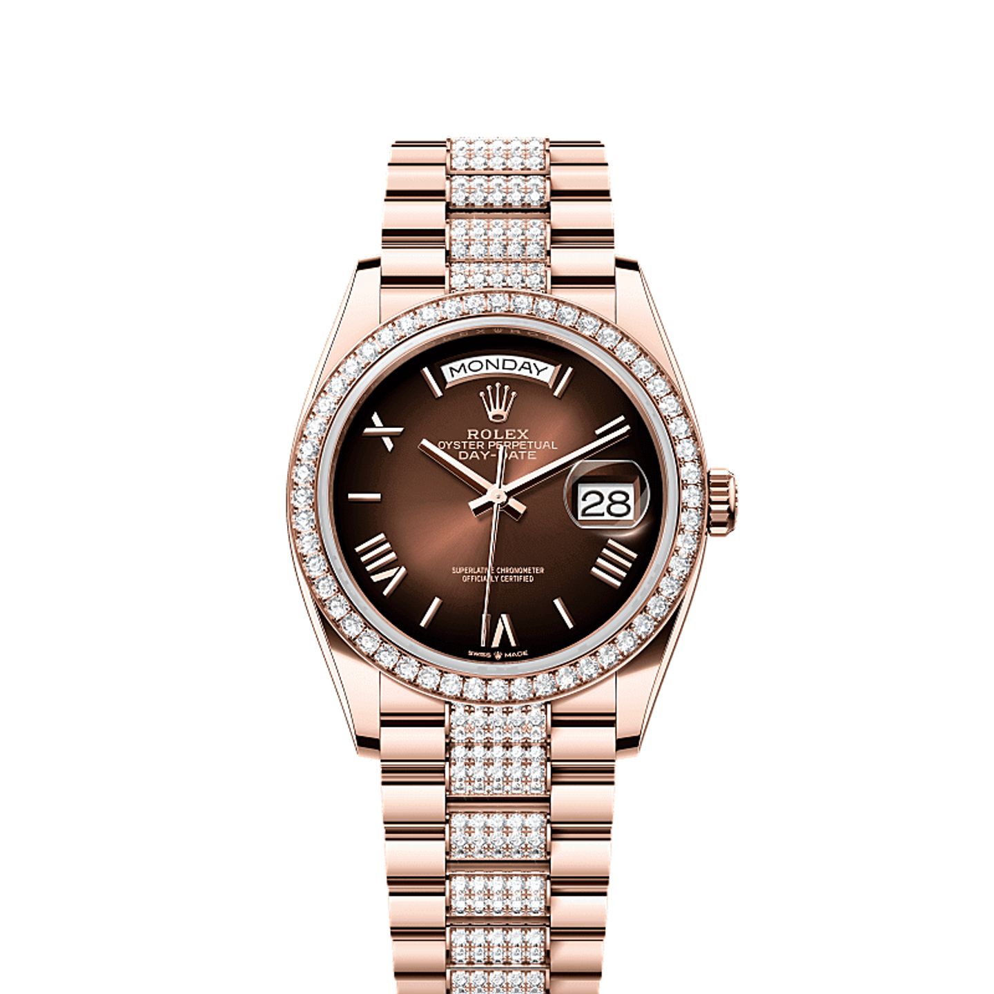 Rolex Day-Date 36 128345RBR (2025) - Bruin wijzerplaat 36mm Roségoud (1/1)