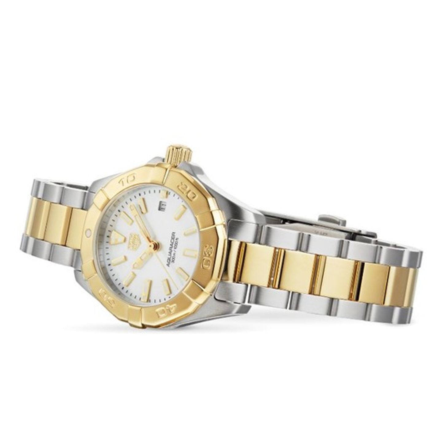 TAG Heuer Aquaracer Lady WBD1420.BB0321 (2023) - Parelmoer wijzerplaat 27mm Goud/Staal (5/6)