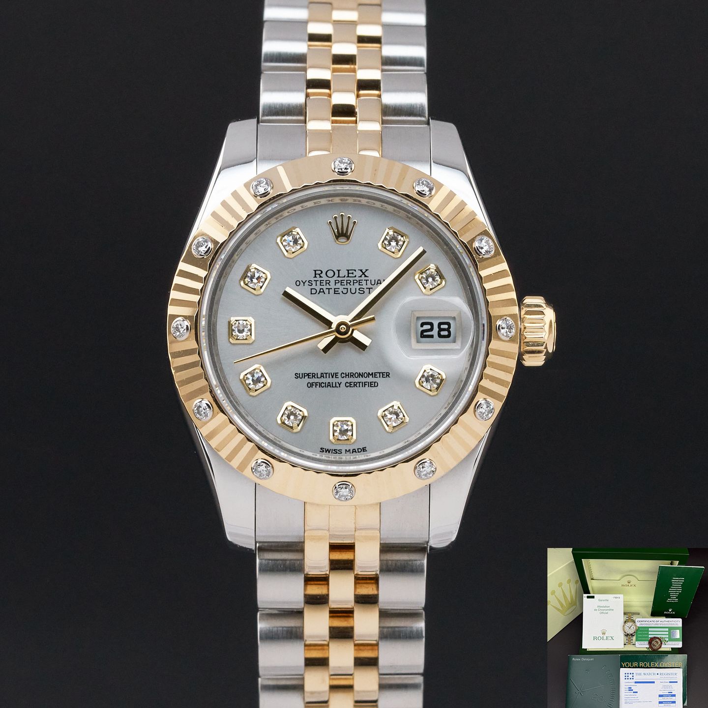 Rolex Lady-Datejust 179313 (2006) - Silver dial 26 mm Gold/Steel case (1/8)