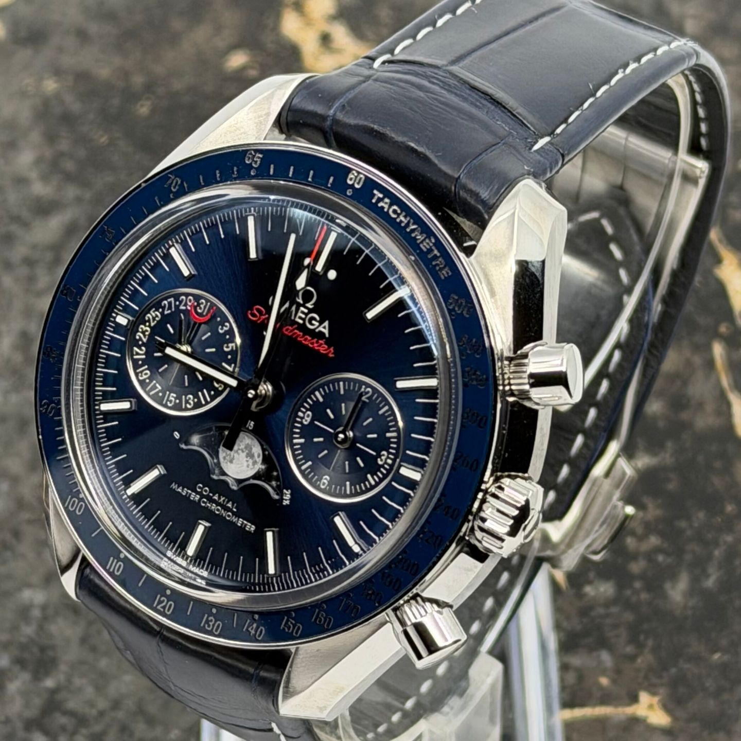 Omega Speedmaster Moonphase 304.33.44.52.03.001 (2026) - Blauw wijzerplaat 44mm Staal (4/8)