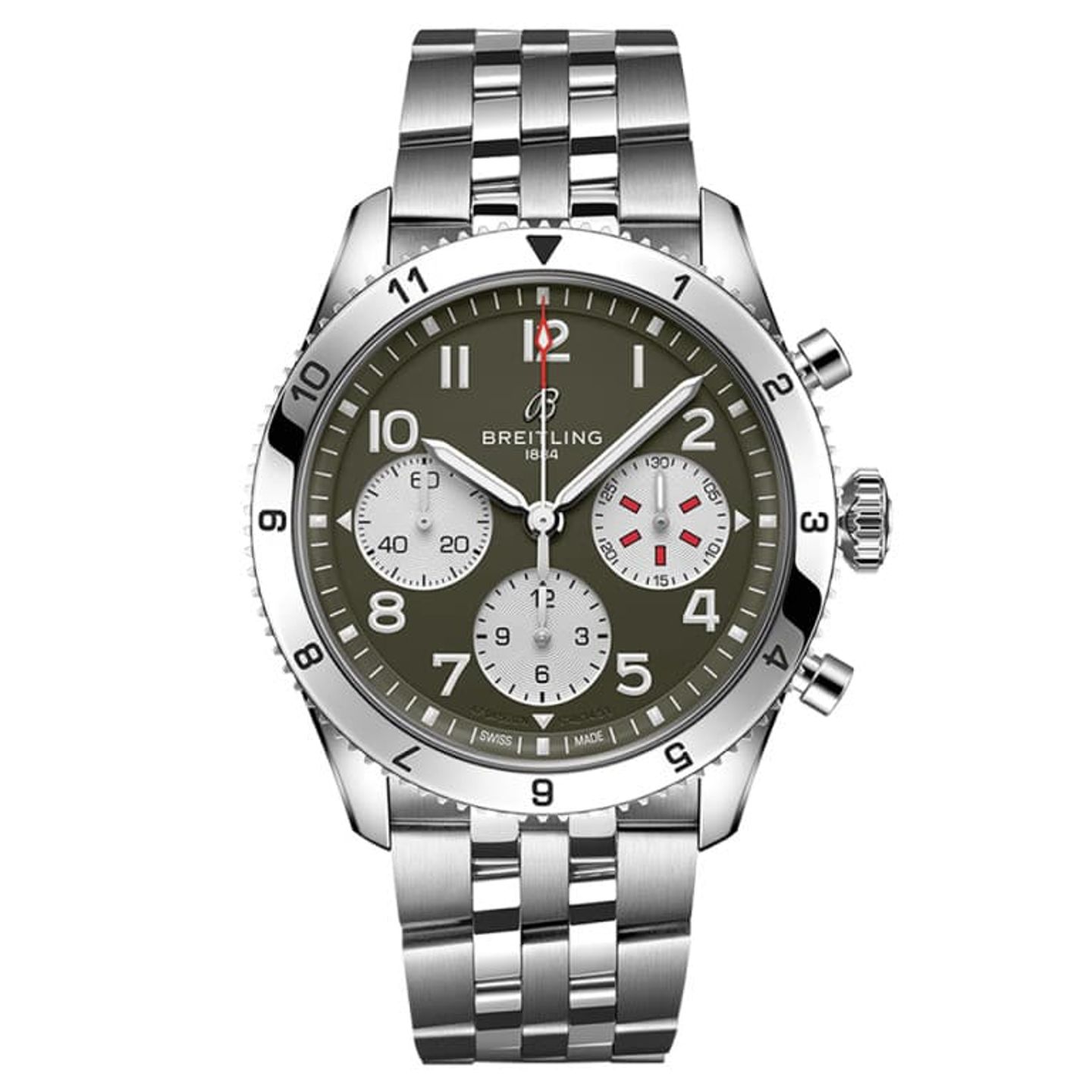 Breitling Classic AVI A233802A1L1A1 (2023) - Groen wijzerplaat 42mm Staal (1/1)