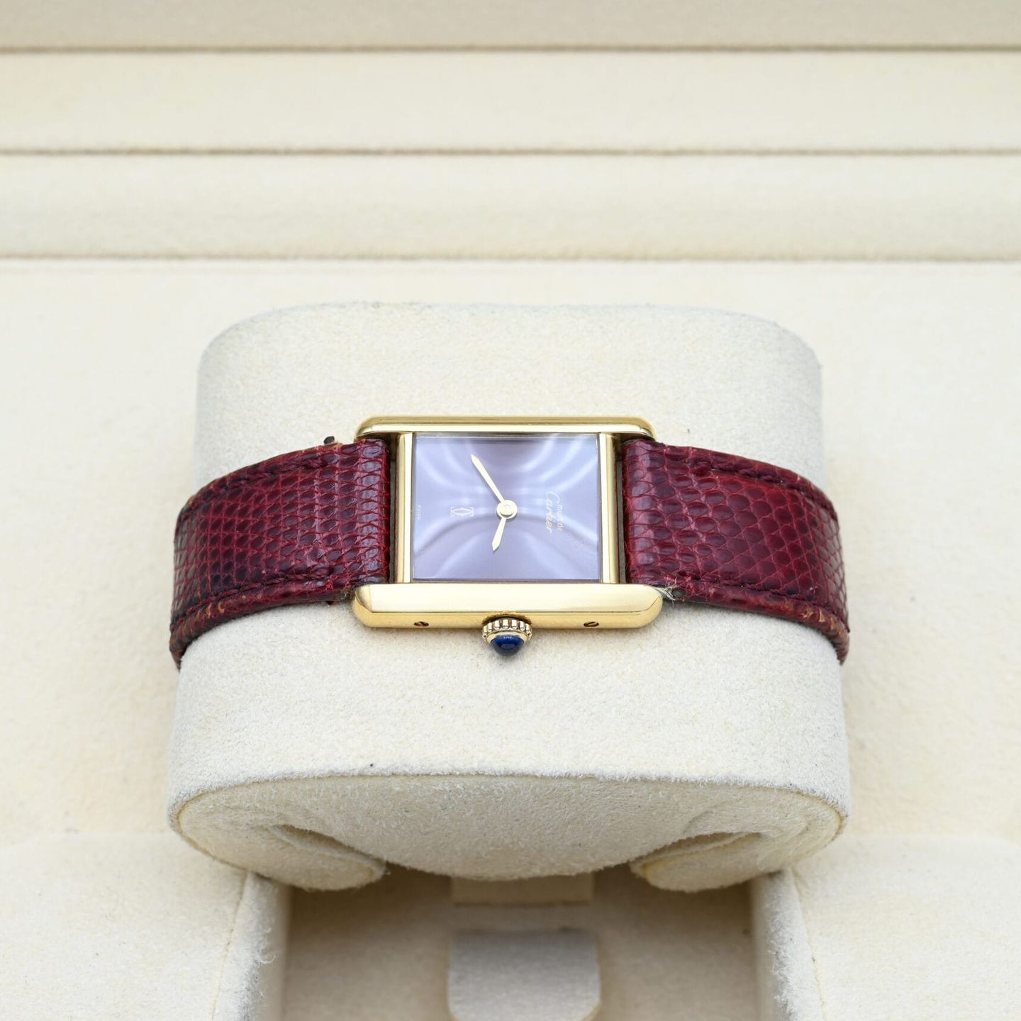 Cartier Tank Unknown (Unknown (random serial)) - Red dial 20 mm Silver case (4/8)