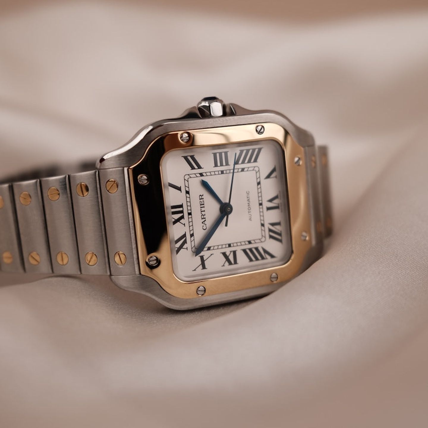 Cartier Santos W2SA0007 (2015) - Wit wijzerplaat 35mm Staal (3/8)